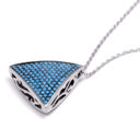  3D Triangle Necklace w/ Nano Turquoise - Sterling Silver