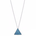  3D Triangle Necklace w/ Nano Turquoise - Sterling Silver