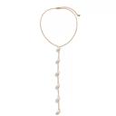  Pearl Strand Lariat Dainty Necklace