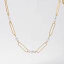  Pearl Row Toggle Dainty Necklace