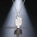  Cactus Silver Dainty Necklace - Stainless Steel