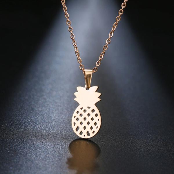 Pineapple Rose Gold Dainty Necklace - Stainless Steel