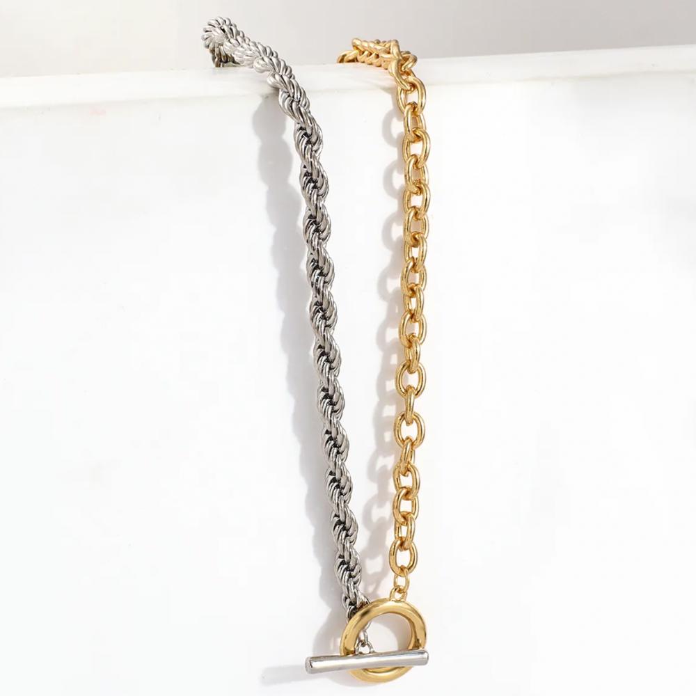 Gold + Silver Toggle Necklace