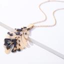  Leaf Necklace and Earrings Set - Light Tortoise