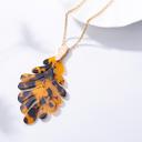  Leaf Necklace and Earrings  Set - Tortoise