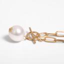  Link Toggle Necklace w/ Pearl Pendant