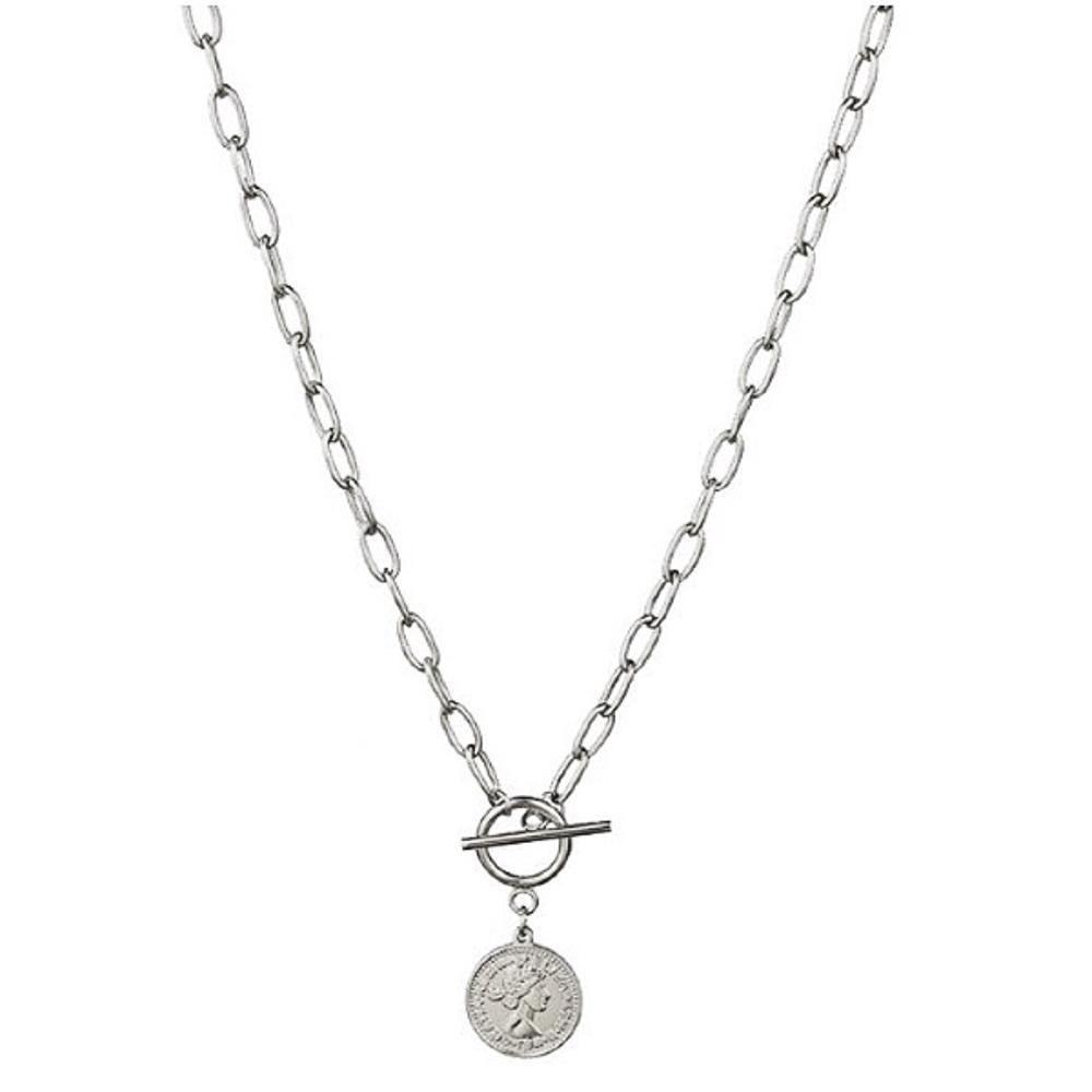 Coin Toggle Necklace - Stainless Steel