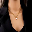  Pearl Toggle Necklace - Stainless Steel