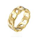 6 - Gold Wide Link Ring - Stainless Steel