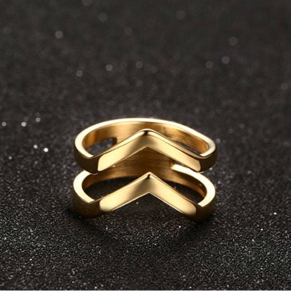 Chevron Ring - Stainless Steel