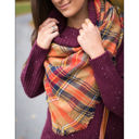  "Pumpkin Spice" Tartan Triangle Scarf