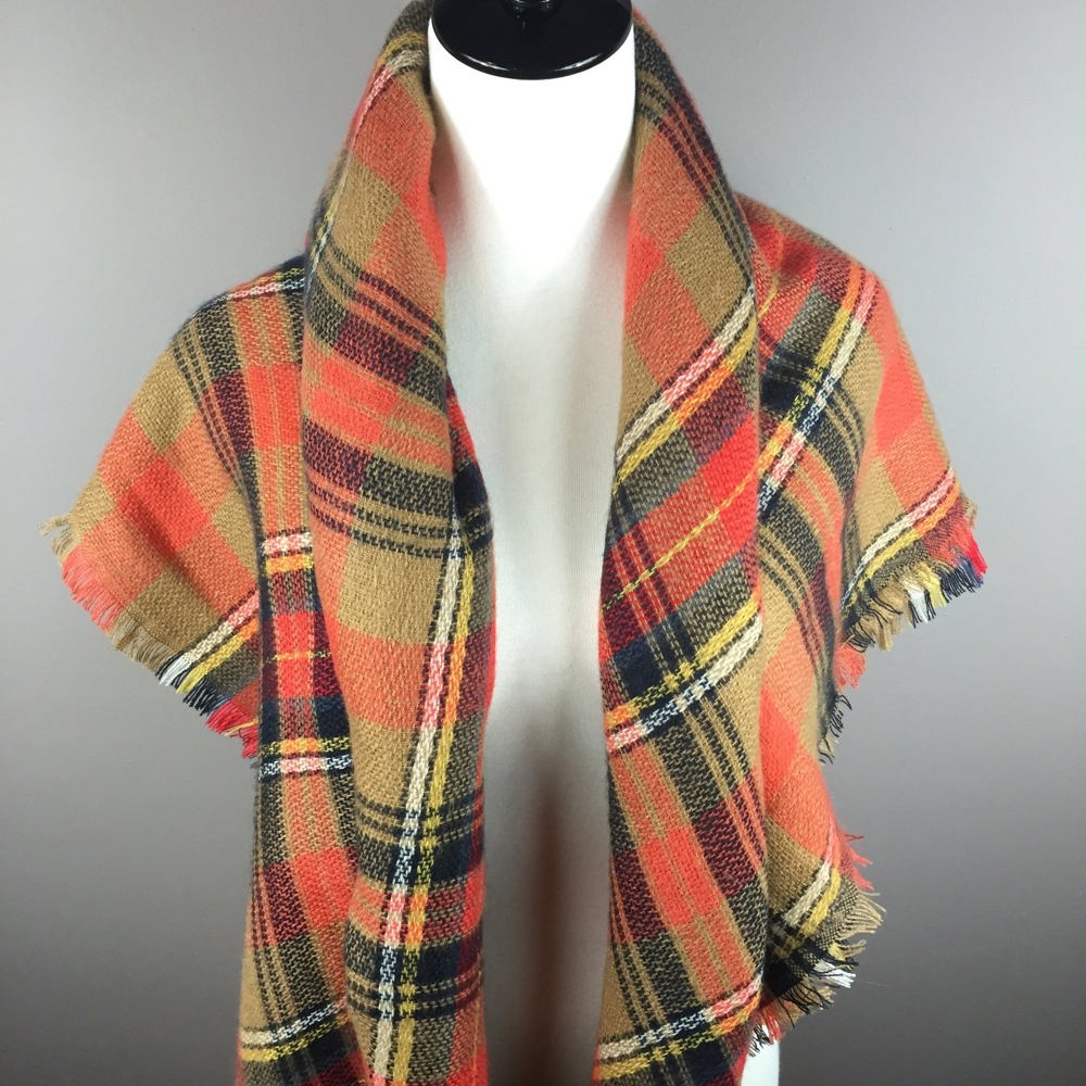 "Pumpkin Spice" Tartan Triangle Scarf