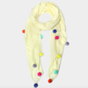  Pom Pom Scarf - Yellow