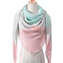  Pink, Gray and Mint Triangle Scarf