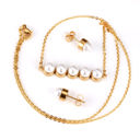  Grand Pearl Necklace + Earrings Set - Stainless Steel