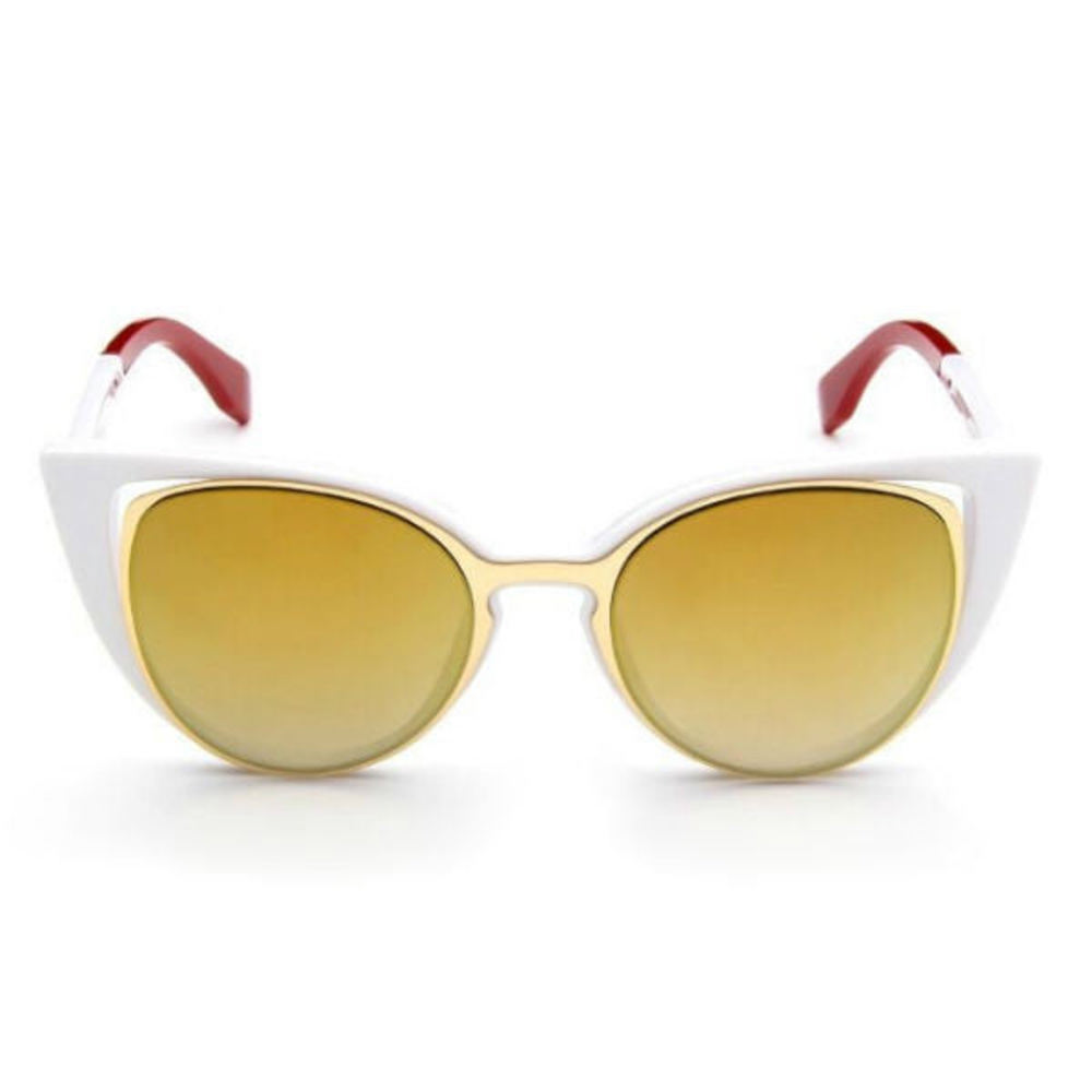 Ancona Sunglasses - White w/ Gold Mirror