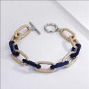 Navy Blue Acrylic + Textured Link Toggle Bracelets