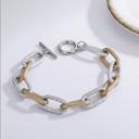 Gold + Silver Acrylic + Textured Link Toggle Bracelets