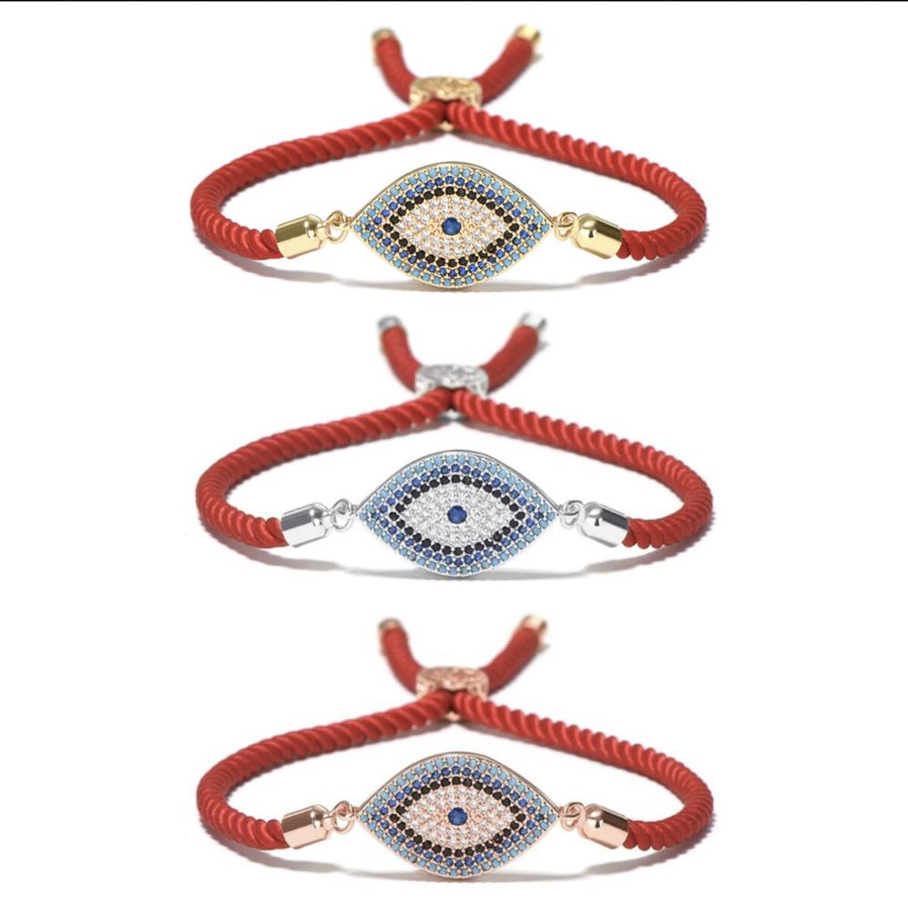 Evil Eye Adjustable Rope Bracelet