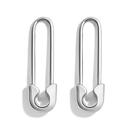 Simple - Silver Safety Pin Earrings