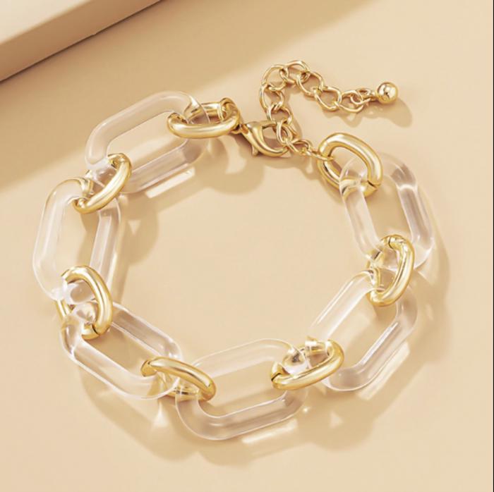 Clear Acrylic Link Bracelet