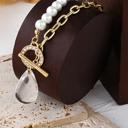  Teardrop and Pearls Statement Necklace