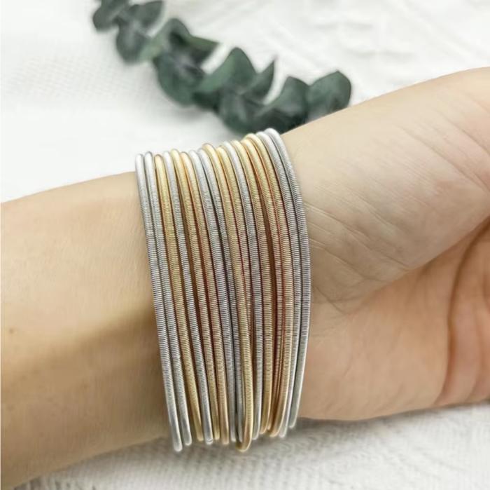 Guitar String Bracelets Stack Set Gold and Silver