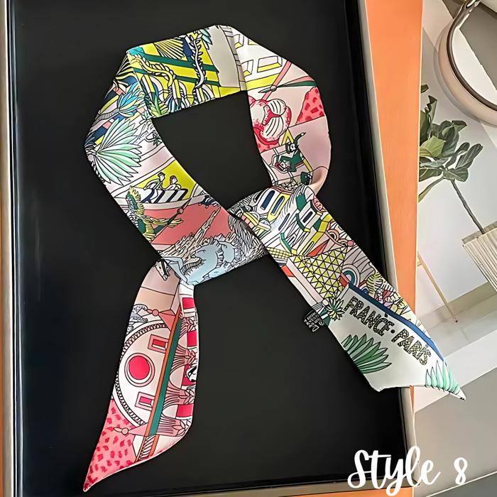 Skinny Satin Scarf - Bag Charm, Bow, Neck Tie - Scarves Collection