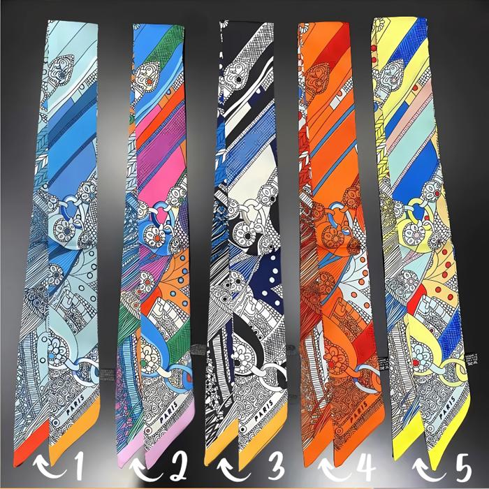 Skinny Satin Scarf - Bag Charm, Bow, Neck Tie - Scarves Collection