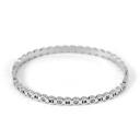Silver Slim Bubble Roman Numerals Bangle Bracelet - Stainless Steel