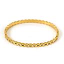 Gold Slim Bubble Roman Numerals Bangle Bracelet - Stainless Steel