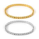  Slim Bubble Roman Numerals Bangle Bracelet - Stainless Steel