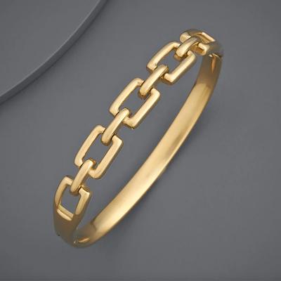 Square Link Bangle Bracelet - Stainless Steel