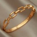  Square Link Bangle Bracelet - Stainless Steel