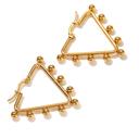 Triangle Beaded Hoop Earrings - Stainless Steel