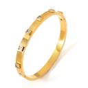 Gold Sublime Square Bangle Bracelet - Stainless Steel