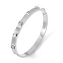 Silver Sublime Square Bangle Bracelet - Stainless Steel
