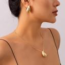  Teardrop Necklace and Earrings - Stainless Steel