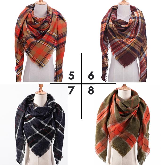 CLEARANCE Spring Scarf Collection - Triangle Plaid Tartan 