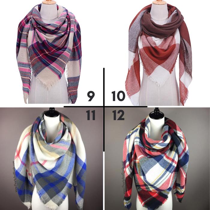 CLEARANCE Spring Scarf Collection - Triangle Plaid Tartan 