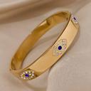  Wide Evil Eye Bangle Bracelet - Stainless Steel