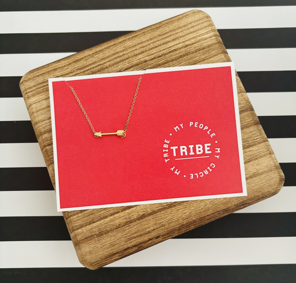 My Tribe Arrow Friend Gift Necklace On Stationery Card