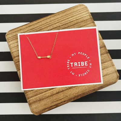 My Tribe Arrow Friend Gift Necklace On Stationery Card