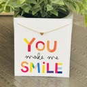  You Make Me Smile Heart Necklace & Stationery Card Gift