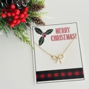  Merry Christmas Dainty Bow Necklace Gift