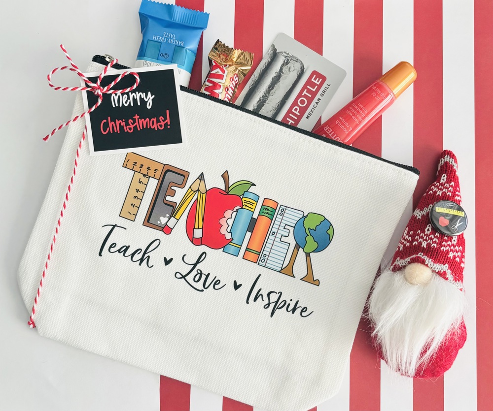 Christmas Teacher Gift Pouch Set