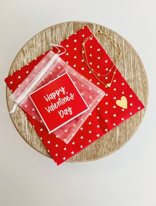 Happy Valentine's Day Bracelet, Card and Gift Bag