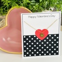  Valentine Stamped Heart Pendant Necklace & Stationery Card