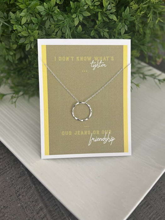 Mother's Day Tight Jeans Funny Card and Dainty Necklace Gift