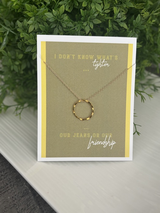 Mother's Day Tight Jeans Funny Card and Dainty Necklace Gift